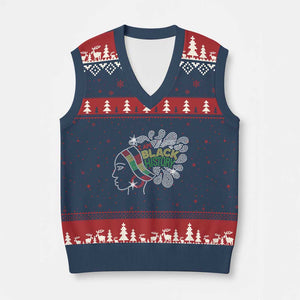 I Am Black History V-Neck Knit Sweater Vest Black Girl Sparkling Bling TS02 Navy Red Print Your Wear
