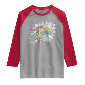 I Am Black History Raglan Shirt Black Girl Sparkling Bling TS02 Sport Gray Red Print Your Wear