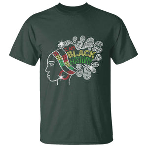 I Am Black History T Shirt Black Girl Sparkling Bling TS02 Dark Forest Green Print Your Wear