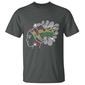 I Am Black History T Shirt Black Girl Sparkling Bling TS02 Dark Heather Print Your Wear
