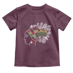 I Am Black History Toddler T Shirt Black Girl Sparkling Bling TS02 Maroon Print Your Wear