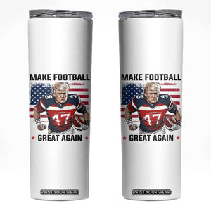 Make American Football Great Again Skinny Tumbler Funny Trump US Flag Vintage TS02 White Print Your Wear