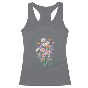 Hate Never Made Any Nation Great Racerback Tank Top Botanical Floral Butterflies Retro TS02 Charcoal Print Your Wear