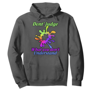 Autism Acceptance Hoodie Don't Judge What You Don't Understand Puzzle Piece TS02 Dark Heather Printyourwear