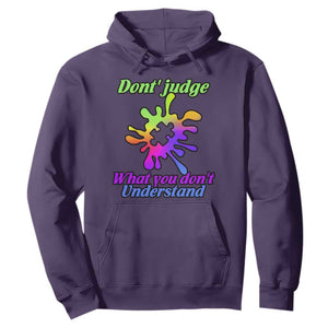 Autism Acceptance Hoodie Don't Judge What You Don't Understand Puzzle Piece TS02 Purple Printyourwear