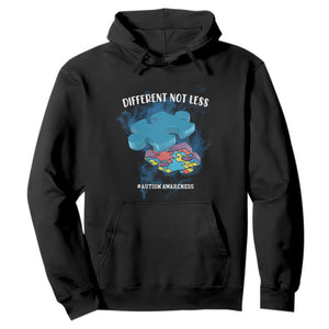 Autism Awareness Hoodie Different Not Less Support Spectrum Puzzle Piece TS02 Black Printyourwear