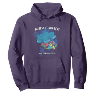 Autism Awareness Hoodie Different Not Less Support Spectrum Puzzle Piece TS02 Purple Printyourwear