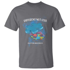 Autism Awareness T Shirt Different Not Less Support Spectrum Puzzle Piece TS02 Charcoal Printyourwear
