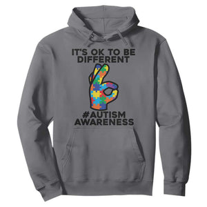 Autism Awareness Hoodie It's Ok To Be Different Acceptance Spectrum Puzzle Piece TS02 Charcoal Printyourwear