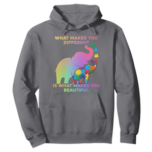 Autism Awareness Elephant Hoodie What Make You Different Makes You Beautiful Spectrum Puzzle Piece Baby TS02 Charcoal Printyourwear