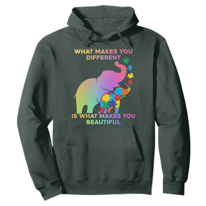 Autism Awareness Elephant Hoodie What Make You Different Makes You Beautiful Spectrum Puzzle Piece Baby TS02 Dark Forest Green Printyourwear