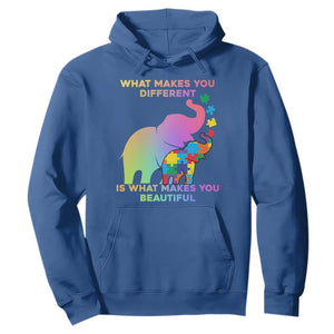 Autism Awareness Elephant Hoodie What Make You Different Makes You Beautiful Spectrum Puzzle Piece Baby TS02 Royal Blue Printyourwear