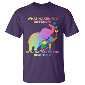Autism Awareness Elephant T Shirt What Make You Different Makes You Beautiful Spectrum Puzzle Piece Baby TS02 Purple Printyourwear