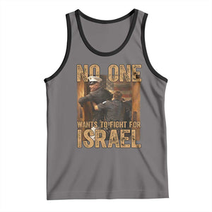 No One Wants To Fight For Israel Tank Top America First Veteran Message Anti War TS02 Deep Heather Black Print Your Wear