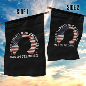 Iran Forgot Our President Has 34 Felonies Garden Flag Funny Political Satire Patriotic TS02 Print Your Wear
