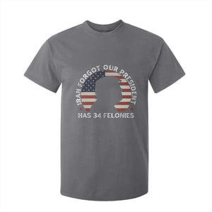 Iran Forgot Our President Has 34 Felonies T Shirt For Kid Funny Political Satire Patriotic TS02 Charcoal Print Your Wear