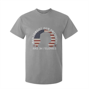 Iran Forgot Our President Has 34 Felonies T Shirt For Kid Funny Political Satire Patriotic TS02 Sport Gray Print Your Wear