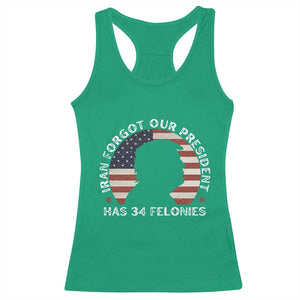 Iran Forgot Our President Has 34 Felonies Racerback Tank Top Funny Political Satire Patriotic TS02 Irish Green Print Your Wear