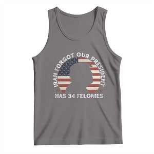 Iran Forgot Our President Has 34 Felonies Tank Top Funny Political Satire Patriotic TS02 Deep Heather Print Your Wear