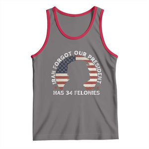 Iran Forgot Our President Has 34 Felonies Tank Top Funny Political Satire Patriotic TS02 Deep Heather Red Print Your Wear