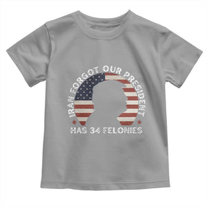 Iran Forgot Our President Has 34 Felonies Toddler T Shirt Funny Political Satire Patriotic TS02 Sport Gray Print Your Wear