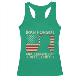 Iran Forgot Our President Has 34 Felonies Racerback Tank Top Funny Political Satire Patriotic Flag TS02 Irish Green Print Your Wear