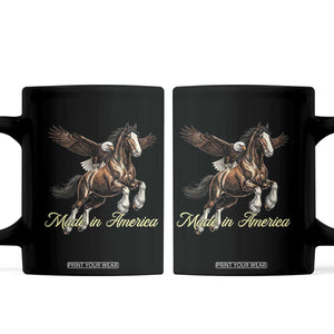 Made in America Patriotic Eagle and Horse Coffee Mug Strong American Pride Western Style TS02 Black Print Your Wear