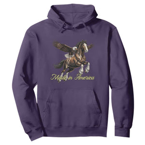 Made in America Patriotic Eagle and Horse Hoodie Strong American Pride Western Style TS02 Purple Print Your Wear