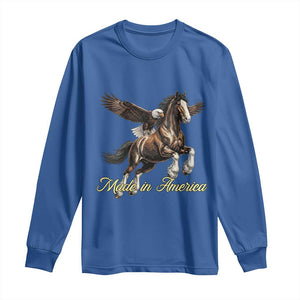 Made in America Patriotic Eagle and Horse Long Sleeve Shirt Strong American Pride Western Style TS02 Royal Blue Print Your Wear