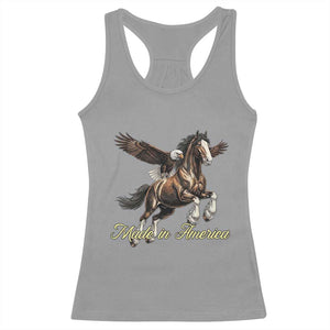 Made in America Patriotic Eagle and Horse Racerback Tank Top Strong American Pride Western Style TS02 Sport Gray Print Your Wear