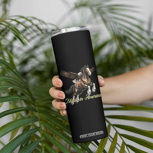 Made in America Patriotic Eagle and Horse Skinny Tumbler Strong American Pride Western Style TS02 Print Your Wear