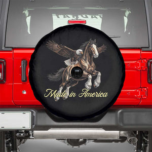 Made in America Patriotic Eagle and Horse Spare Tire Cover Strong American Pride Western Style TS02 Black Print Your Wear