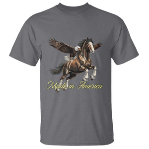 Made in America Patriotic Eagle and Horse T Shirt Strong American Pride Western Style TS02 Charcoal Print Your Wear