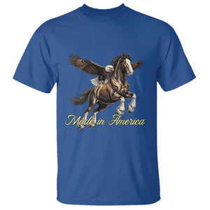 Made in America Patriotic Eagle and Horse T Shirt Strong American Pride Western Style TS02 Royal Blue Print Your Wear