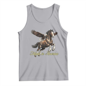 Made in America Patriotic Eagle and Horse Tank Top Strong American Pride Western Style TS02 Athletic Heather Print Your Wear