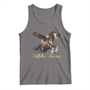 Made in America Patriotic Eagle and Horse Tank Top Strong American Pride Western Style TS02 Deep Heather Print Your Wear