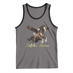 Made in America Patriotic Eagle and Horse Tank Top Strong American Pride Western Style TS02 Deep Heather Black Print Your Wear