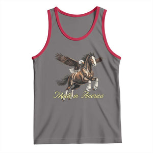 Made in America Patriotic Eagle and Horse Tank Top Strong American Pride Western Style TS02 Deep Heather Red Print Your Wear
