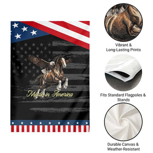 Made in America Patriotic Eagle and Horse Garden Flag Strong American Pride Western Style TS02 Print Your Wear