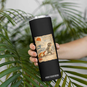 Baby Punch the Monkey Japanese Style Graphic Skinny Tumbler Dragging Plush Toy Vintage Art Gift TS02 Print Your Wear