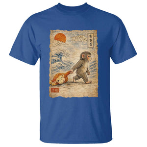 Baby Punch the Monkey Japanese Style Graphic T Shirt - Dragging Plush Toy Vintage Art Gift TS02 Royal Blue Print Your Wear