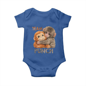 Team Punch Viral Baby Monkey Baby Onesie Cute Monkey Hugging Plush Toy Internet Trend Gift TS02 Royal Blue Print Your Wear