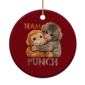 Team Punch Viral Baby Monkey Ceramic Ornament Cute Monkey Hugging Plush Toy Internet Trend Gift TS02 1pc Red Print Your Wear