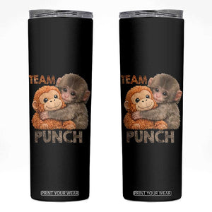 Team Punch Viral Baby Monkey Skinny Tumbler Cute Monkey Hugging Plush Toy Internet Trend Gift TS02 Black Print Your Wear
