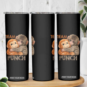 Team Punch Viral Baby Monkey Skinny Tumbler Cute Monkey Hugging Plush Toy Internet Trend Gift TS02 Print Your Wear