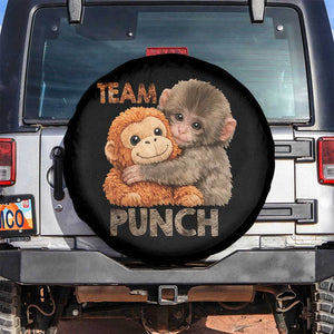 Team Punch Viral Baby Monkey Spare Tire Cover Cute Monkey Hugging Plush Toy Internet Trend Gift TS02 No hole Black Print Your Wear