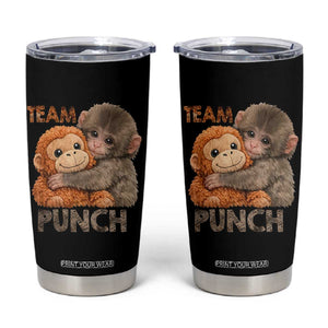 Team Punch Viral Baby Monkey Tumbler Cup Cute Monkey Hugging Plush Toy Internet Trend Gift TS02 Black Print Your Wear