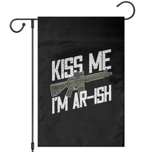 Kiss Me Im ARish Funny St Patricks Day Garden Flag Tactical Irish Humor for Gun Enthusiasts TS02 Black Print Your Wear