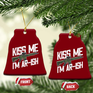 Kiss Me Im ARish Funny St Patricks Day Ceramic Ornament Tactical Irish Humor for Gun Enthusiasts TS02 Print Your Wear