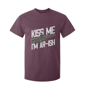 Kiss Me Im ARish Funny St Patricks Day T Shirt For Kid Tactical Irish Humor for Gun Enthusiasts TS02 Maroon Print Your Wear